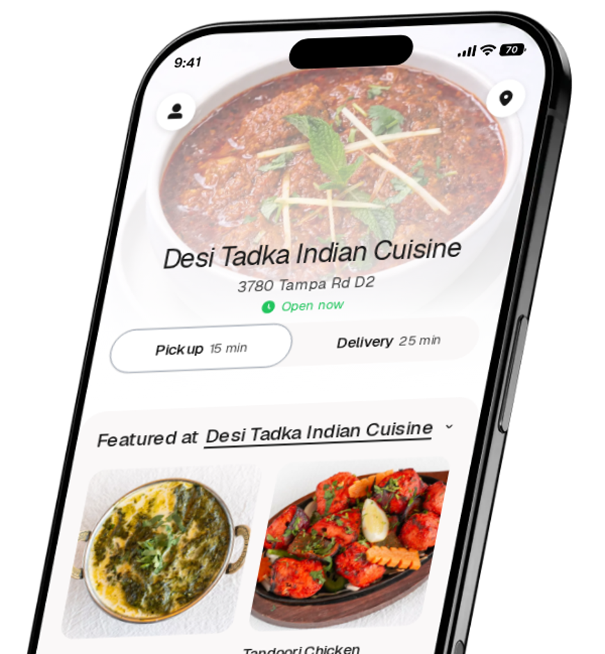 Desi Tadka Indian Cuisine app preview