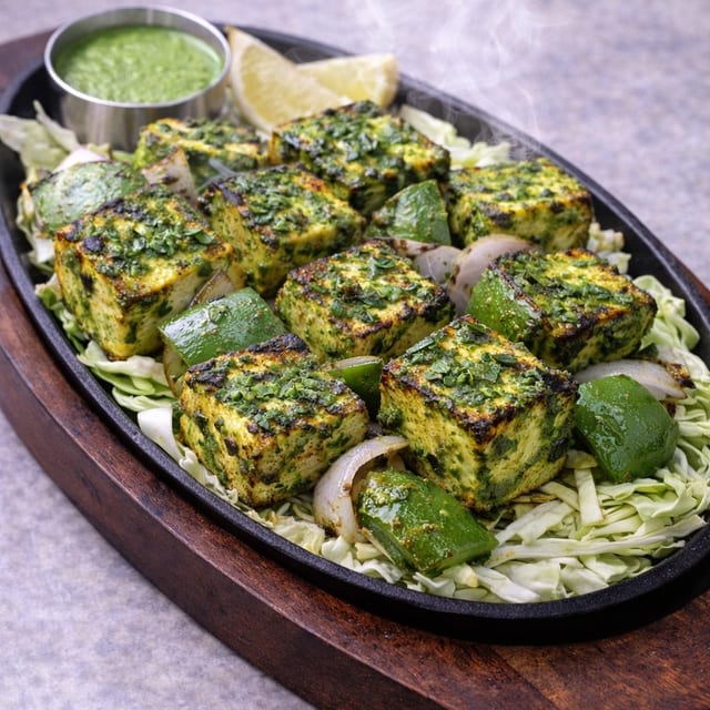 Haryali Paneer Tikka.