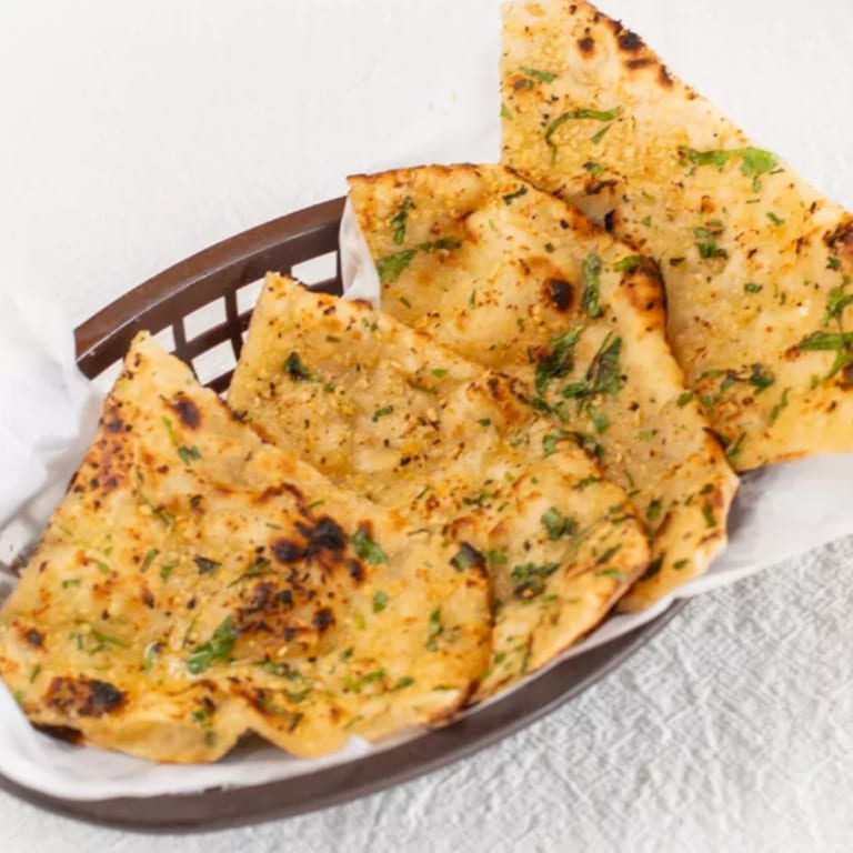 Delicious Garlic Naan and Indian Cuisine